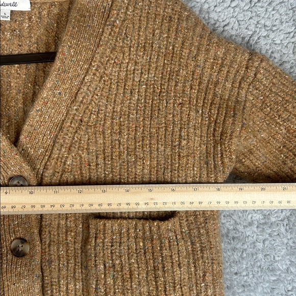 MADEWELL Long Sleeve Some Wool Cropped V- Neck, Button-Up Sweater, Size L - Picture 9 of 15